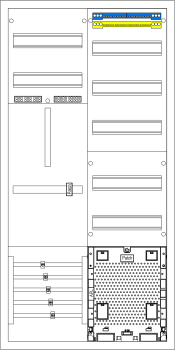 F-tronic Einfamilienhaus-Zählerschrank 1x 3.HZ Zählerfeld + 1x Verteilerfeld mit APZ, 2-feldrig, incl. APL-E-S, ZE106APZ
