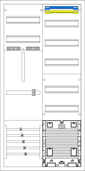 F-tronic Einfamilienhaus-Zählerschrank 1x 3.HZ Zählerfeld + 1x Verteilerfeld mit APZ, 2-feldrig, incl. APL-E-S, 3HZ721APZL (7190051)