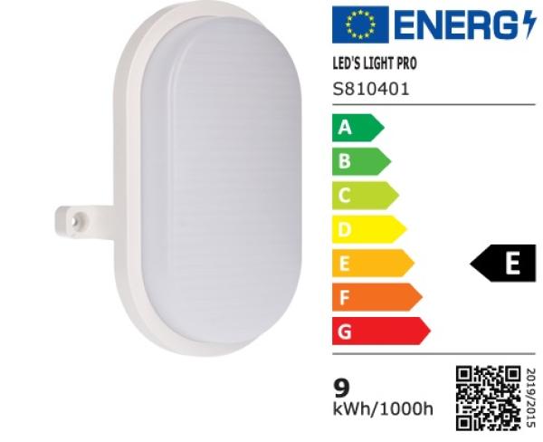 SHADA LED-Oval-Armatur Wandleuchte 9W 900lm 4000K, IP65, EEC: E (0810401)