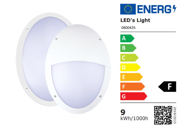 SHADA LED-Oval-Armatur Wandleuchte E27 8,5W 806lm IP66, 2 Cover, EEC: F (0800435) ***RESTPOSTEN***