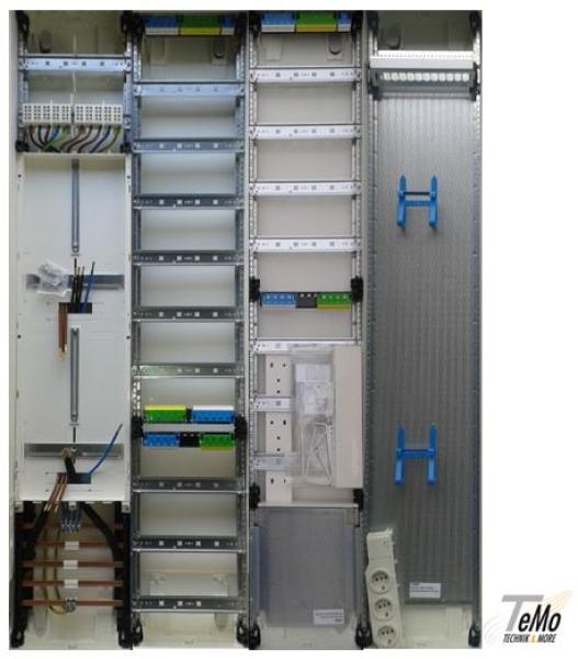 Hager Zählerschrank 2x 3.HZ Zählerfeld + 1x Verteilerfeld + 1x Verteilerfeld mit APZ + 1x Multimediafeld, ZB54S