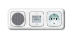 Busch-Jaeger Radio DAB+ Komplett-Set Duro2000 cremeweiss 3-fach MIT STECKDOSE (8215U-101 + 8223U + 8252-212-101 + 8253-212 + 20EUC-212 + 2513-212)